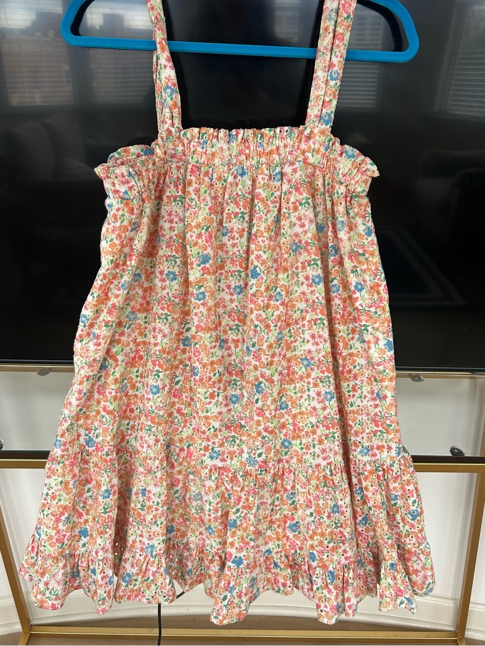 Aqua Floral Sundress in Pink, Blue, Green